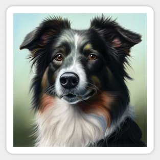 Border Collie Art | Black Tri Colour Sticker